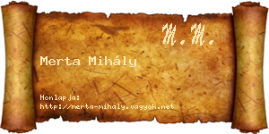 Merta Mihály névjegykártya